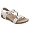 Womens Shoes Aetrex | Womens Aetrex Jillian Braided Quarter Strap Sandal White