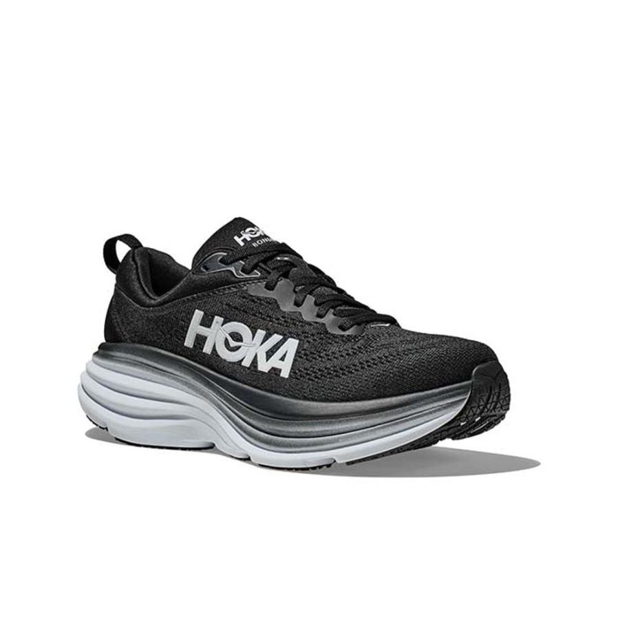 Mens Shoes Hoka | Mens Hoka Bondi 8 Extra Wide In Black/White