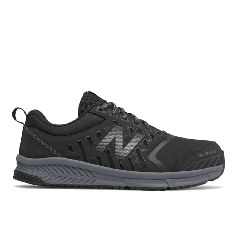 Mens Shoes New Balance | Mens New Balance 412 Alloy Toe Black With Silver