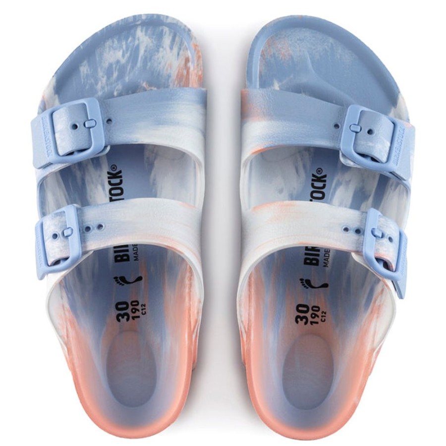 Girls Shoes Birkenstock | Big Girl Birkenstock Arizona Eva Multi Coral Peach