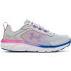 Girls Shoes Under Armour | Big Girl Under Armour Assert 9 In Halo Gray/White/Vivid Lilac