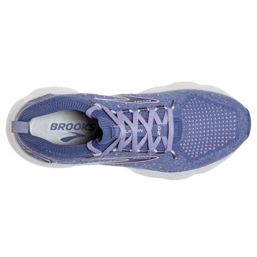 Womens Shoes Brooks Running | Womens Brooks Running Glycerin Stealthfit 20 In Blue/Pastel Lilac/White