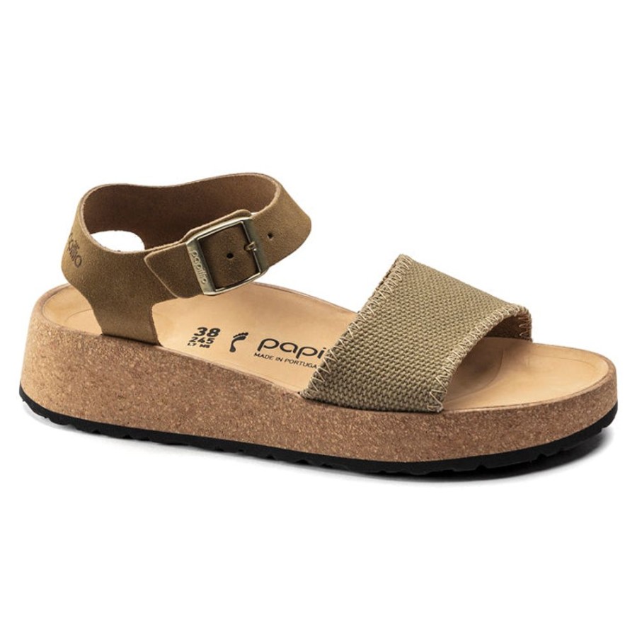 Womens Shoes Birkenstock | Womens Birkenstock Glenda Platform Faded Khaki