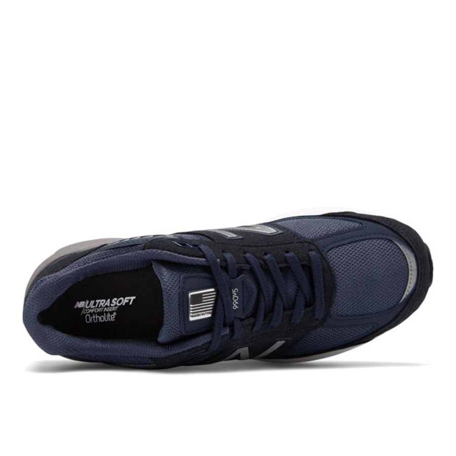 Mens Shoes New Balance | Mens New Balance 990V5 Navy With Silver