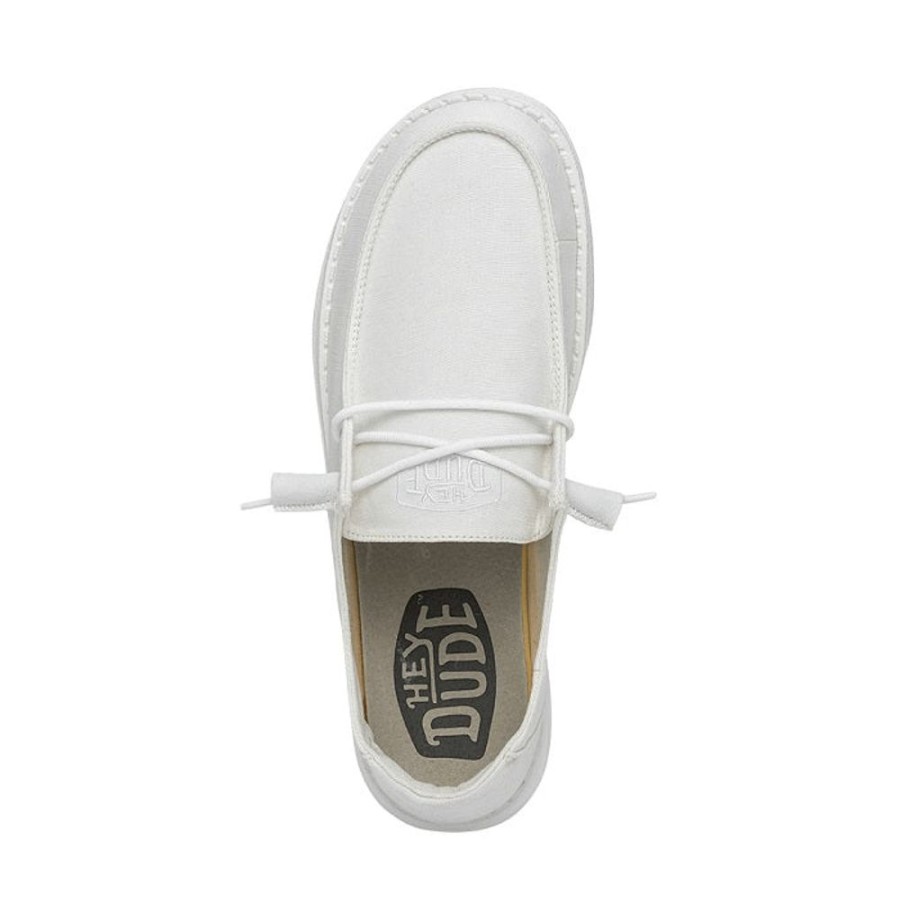 Womens Shoes Hey Dude | Womens Hey Dude Wendy Slub Canvas In White