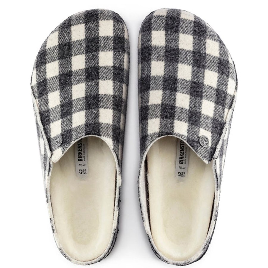 Womens Shoes Birkenstock | Womens Birkenstock Zermatt Slipper Plaid White/Natural