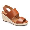 Womens Shoes Vionic | Womens Vionic Brooke Wedge Sandal Cognac