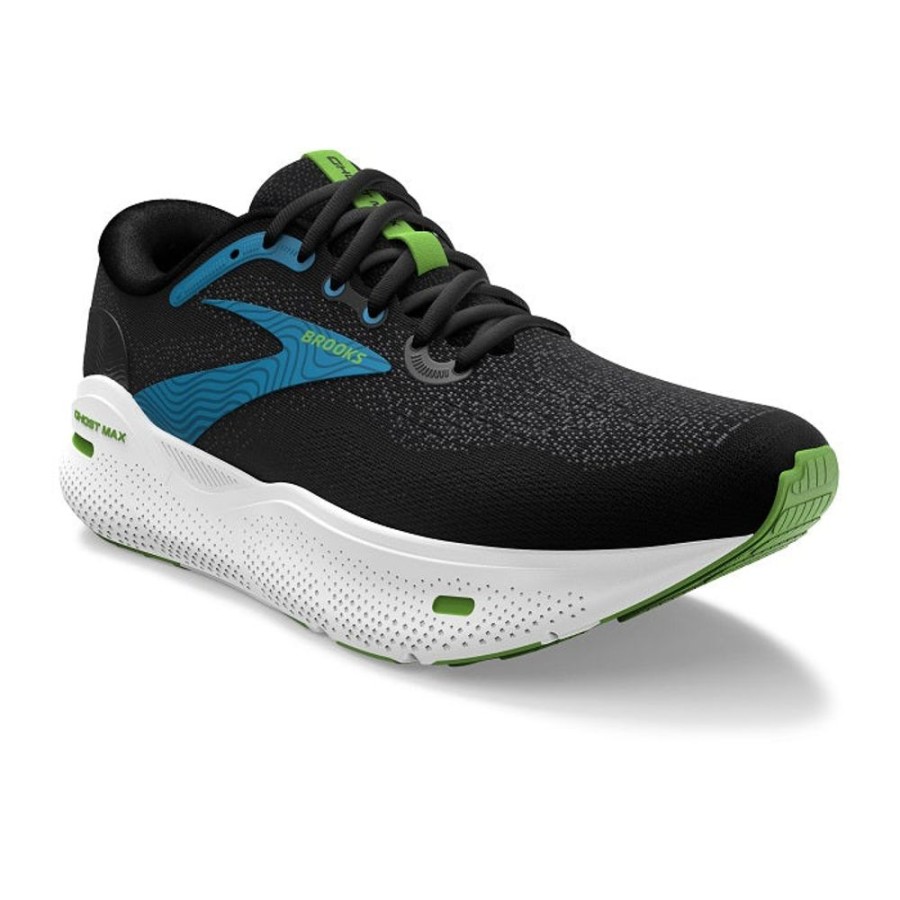 Mens Shoes Brooks Running | Mens Brooks Running Ghost Max In Black/Atomic Blue/Jasmine