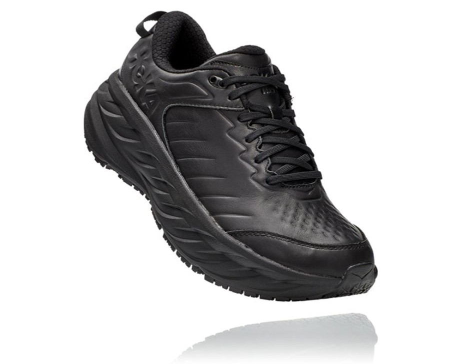 Mens Shoes Hoka | Mens Hoka Bondi Sr (Slip Resistant) Wide Black/Black