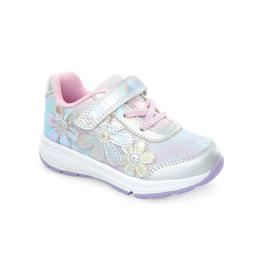 Girls Shoes Stride Rite | Little Girl Stride Rite Lighted Glimmer Iridescent