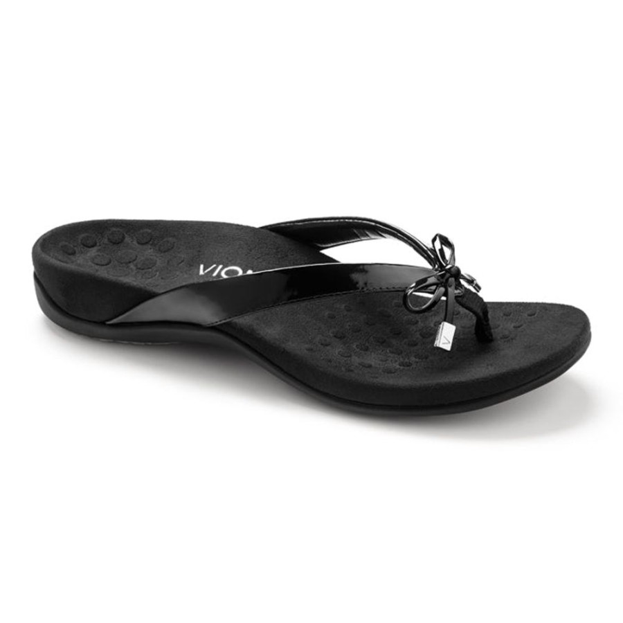 Womens Shoes Vionic | Womens Vionic Bella Toe Post Sandal Black