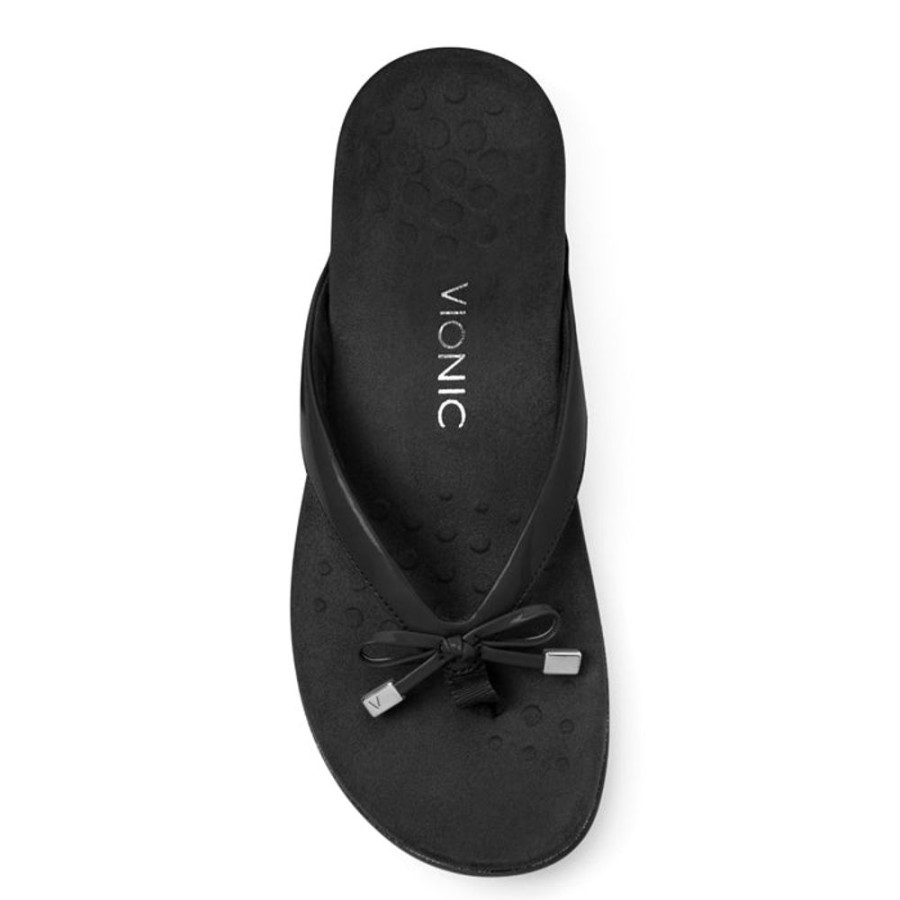 Womens Shoes Vionic | Womens Vionic Bella Toe Post Sandal Black