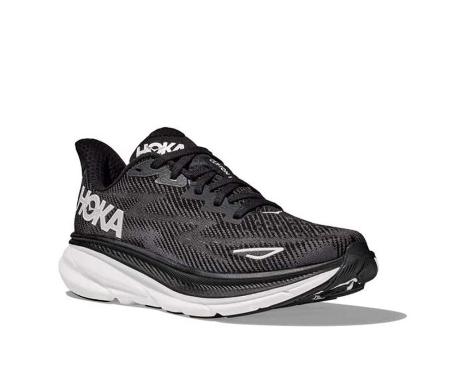 Mens Shoes Hoka | Men'S Hoka Clifton 9 In Black/White