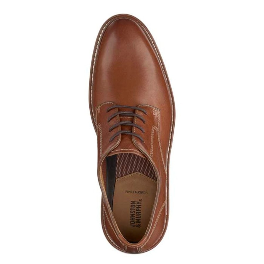 Mens Shoes Johnston & Murphy | Mens Johnston & Murphy Upton Plain Toe In Tan Full Grain