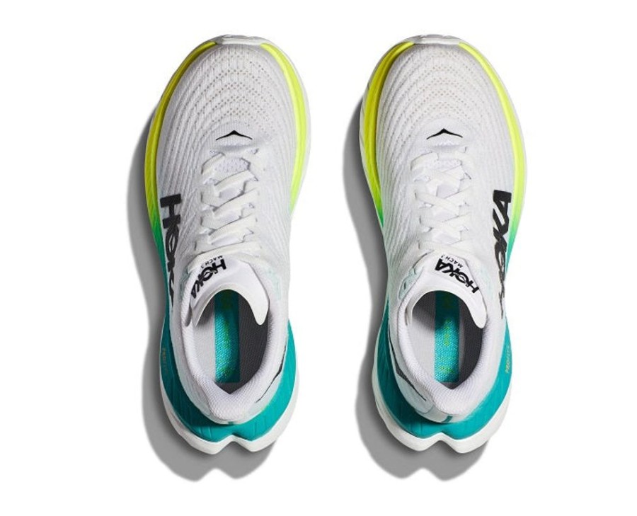 Womens Shoes Hoka | Womens Hoka Mach 5 Wide In White/Blue Glass