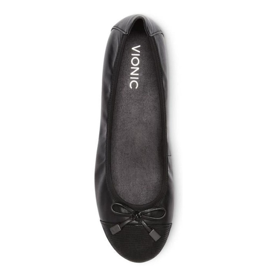 Womens Shoes Vionic | Womens Vionic Minna Ballet Flat Black