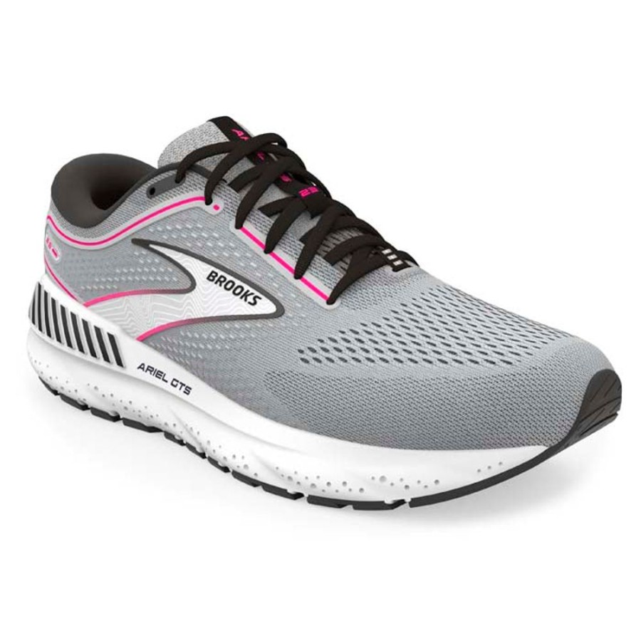 Womens Shoes Brooks Running | Womens Brooks Running Ariel Gts 23 In Grey/Black/Pink