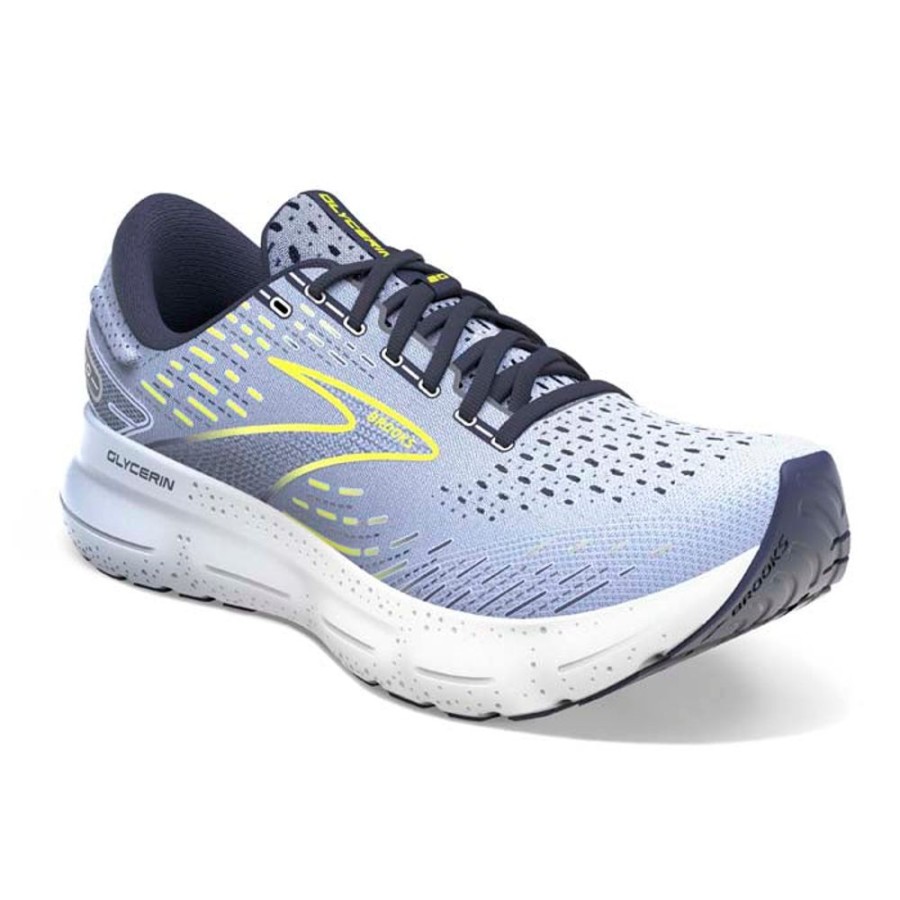 Womens Shoes Brooks Running | Womens Brooks Running Gylcerin 20 In Light Blue/ Peacot/Night Life