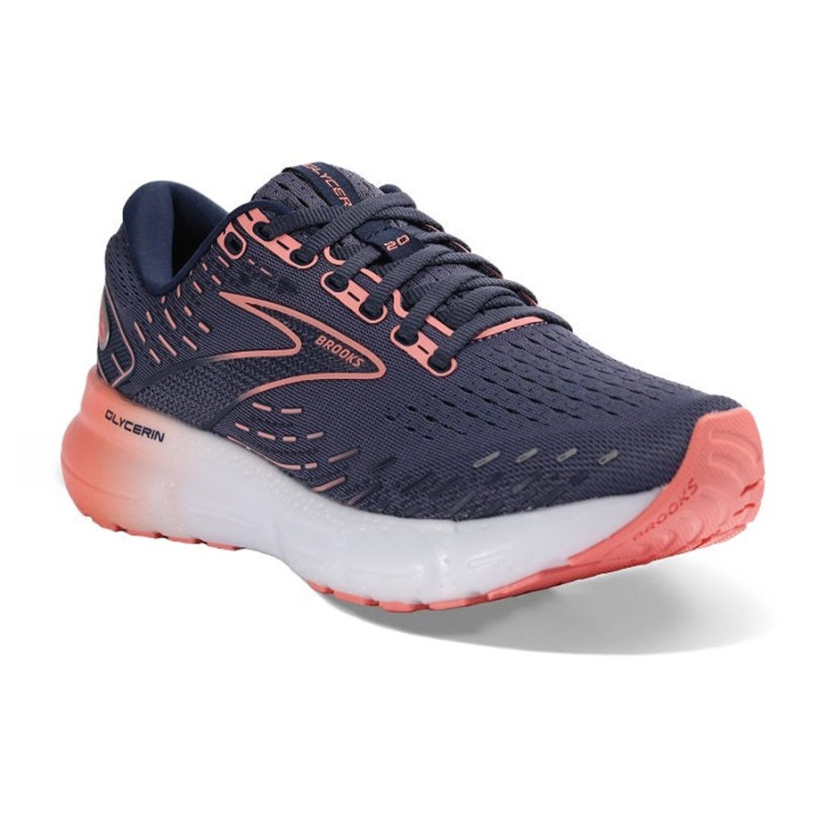 Womens Shoes Brooks Running | Womens Brooks Running Glycerin 20 In Nightshadow/Blue/Pink