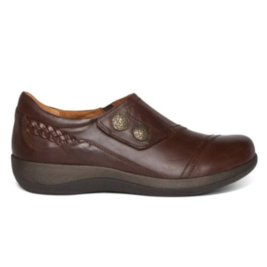 Womens Shoes Aetrex | Womens Aetrex Karina Monk Strap Brown