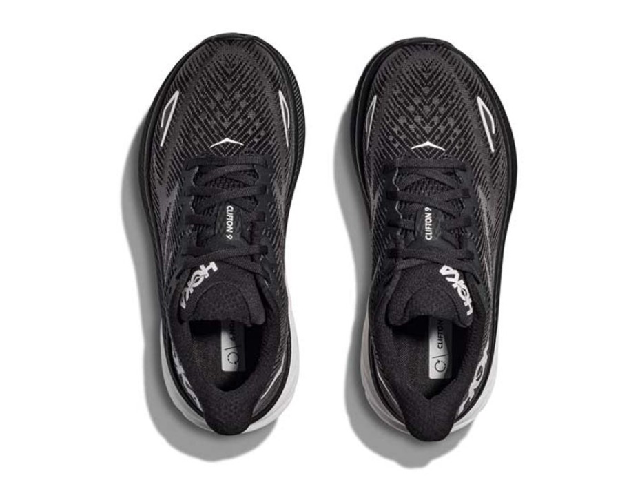 Mens Shoes Hoka | Men'S Hoka Clifton 9 Wide In Black/White