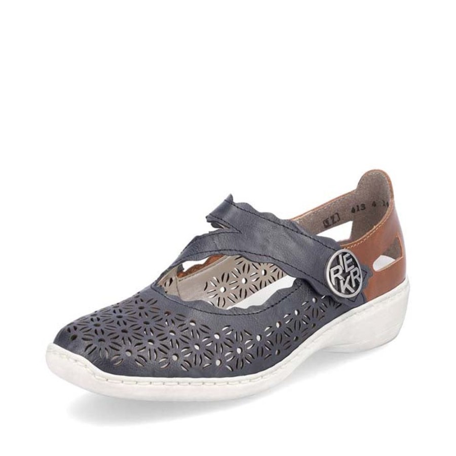 Womens Shoes Rieker | Womens Rieker Doris Perf In Pazifik/Mogano