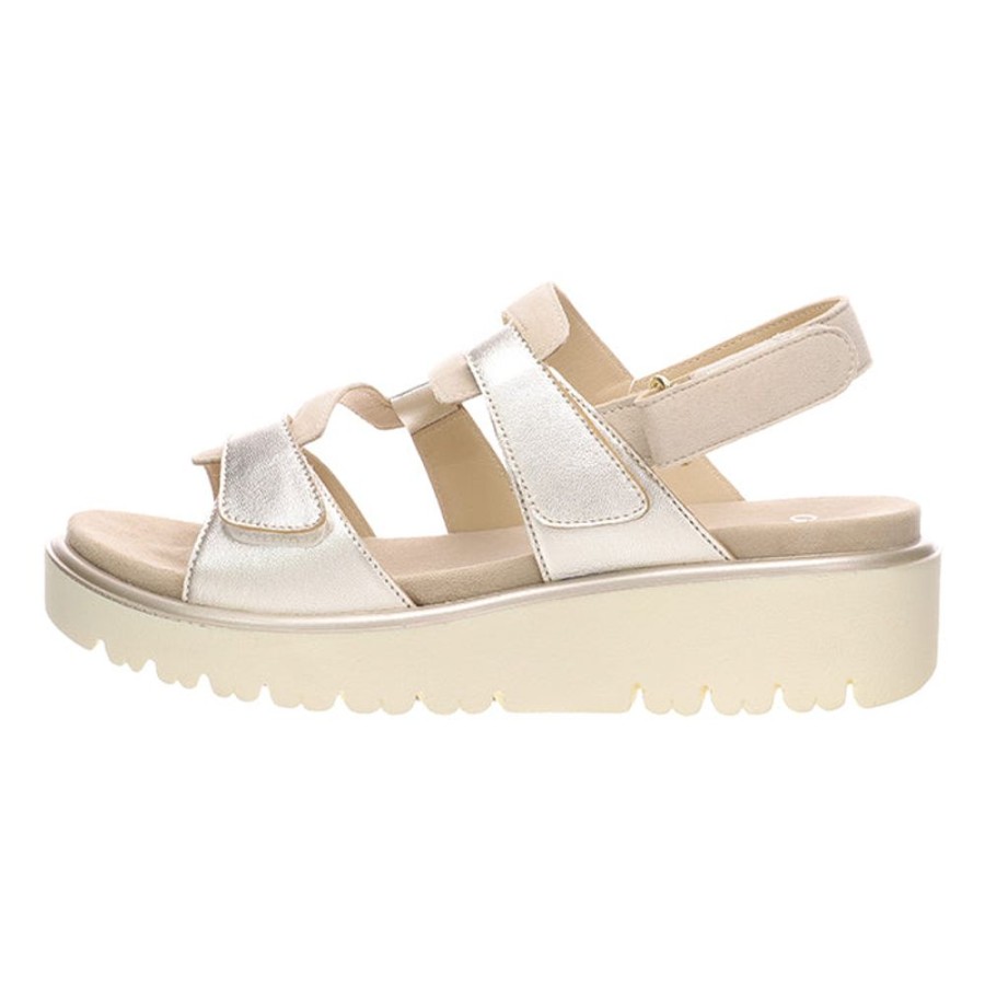 Womens Shoes Ara | Womens Ara Bayview In Platinum/Sand Metallic