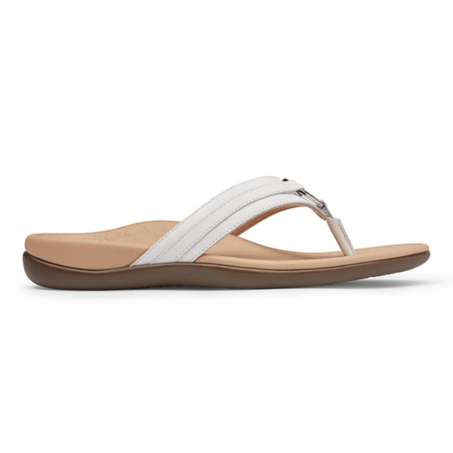 Womens Shoes Vionic | Womens Vionic Aloe Toe Post Sandal White