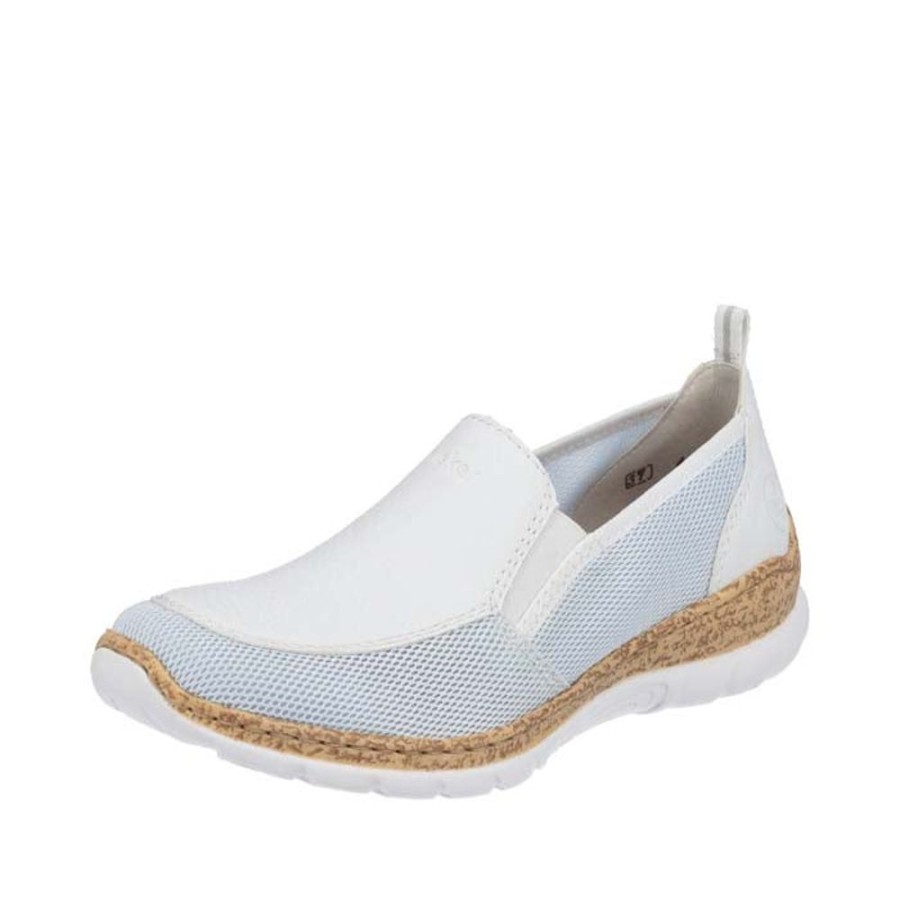 Womens Shoes Rieker | Womens Rieker Nikita Slip-On In Ciel/Weiss