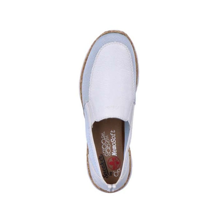 Womens Shoes Rieker | Womens Rieker Nikita Slip-On In Ciel/Weiss