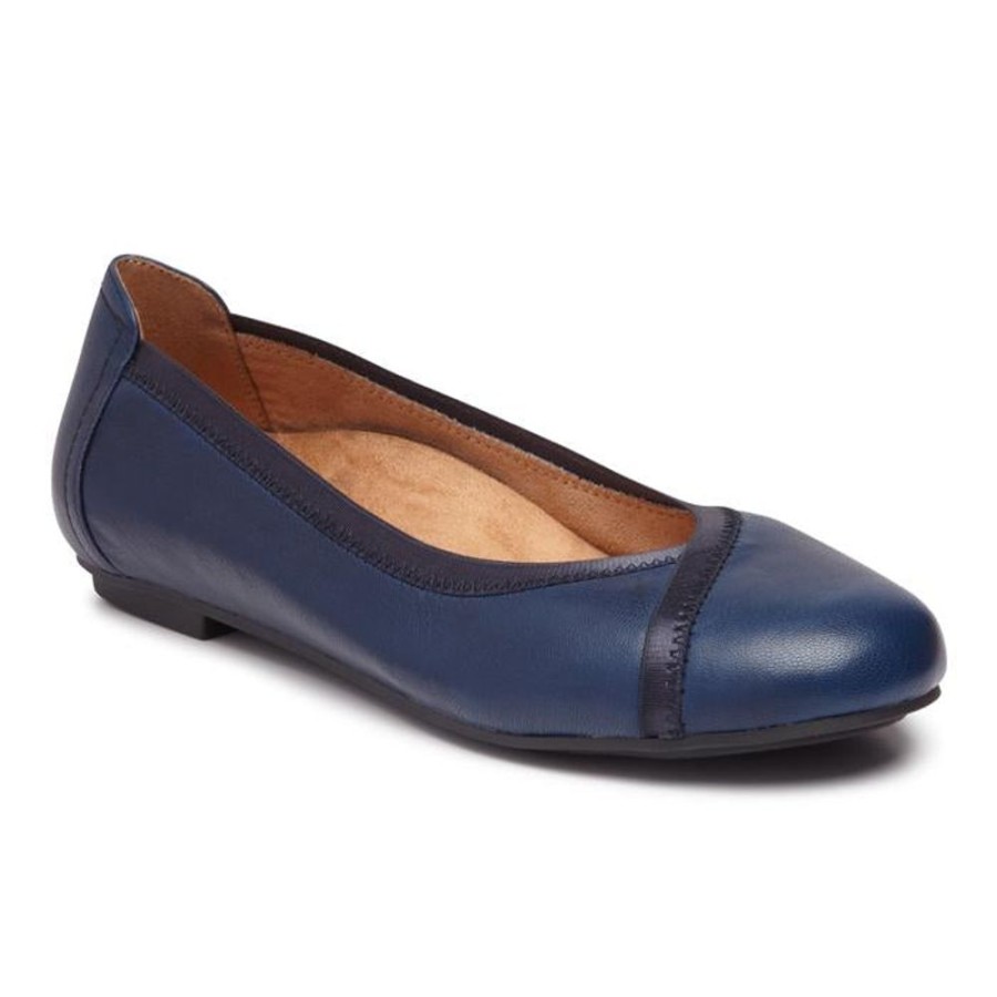 Womens Shoes Vionic | Womens Vionic Caroll Ballet Flat Navy