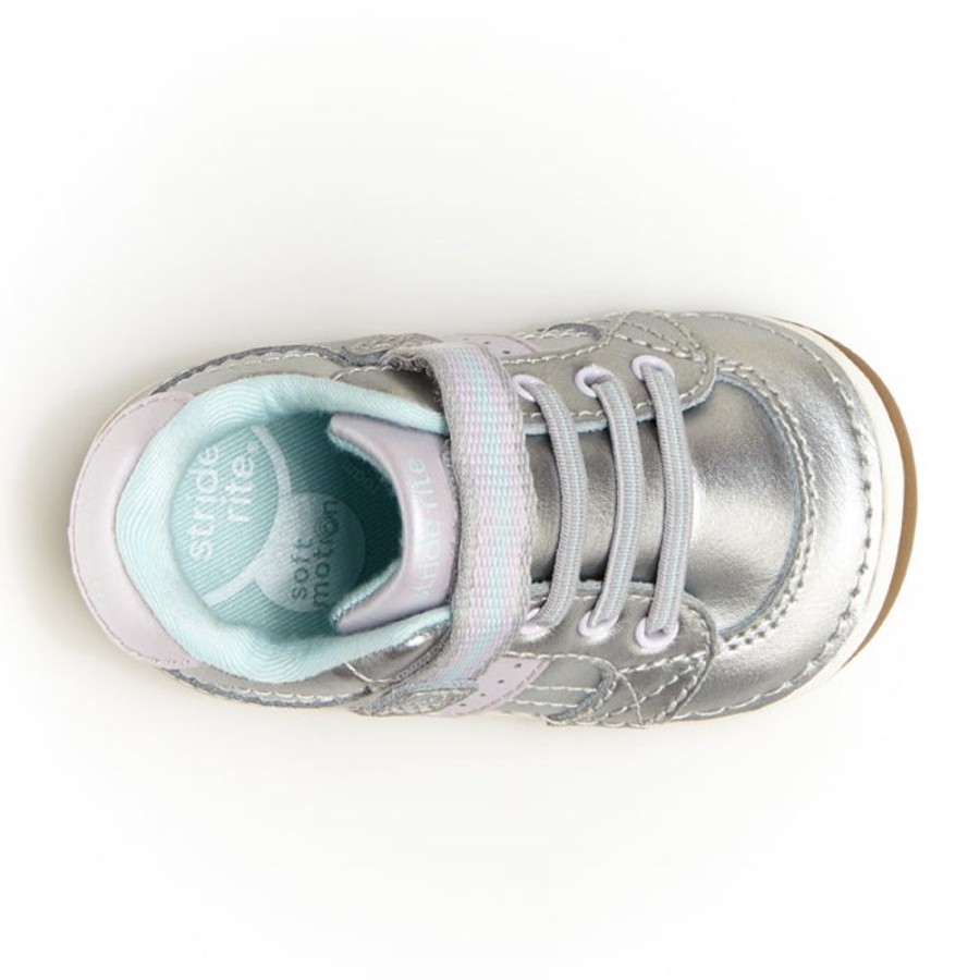 Girls Shoes Stride Rite | Infant Girl Stride Rite Soft Motion Artie Silver