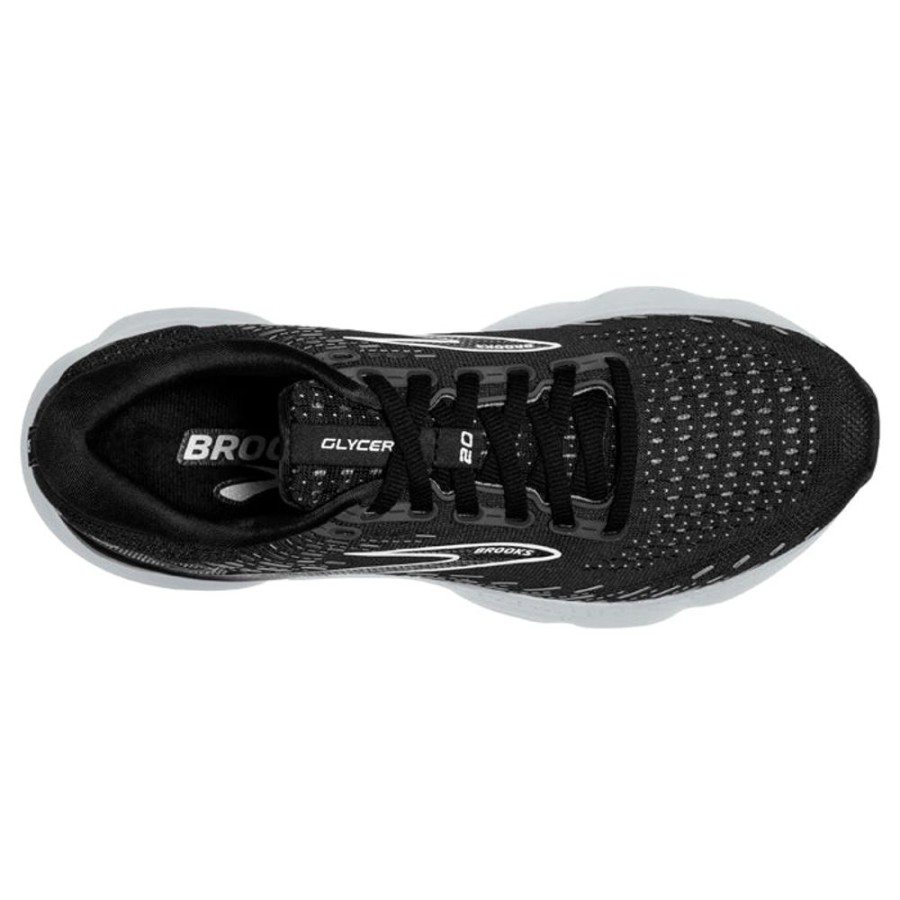 Womens Shoes Brooks Running | Women'S Brooks Running Glycerin 20 In Black/White/Alloy