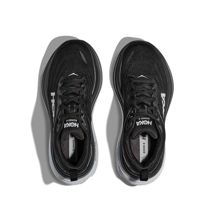 Mens Shoes Hoka | Mens Hoka Bondi 8 Wide In Black/White