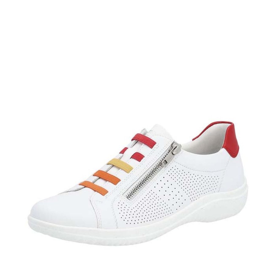 Womens Shoes Remonte | Womens Remonte Louann 02 In Weiss/Rosso/White