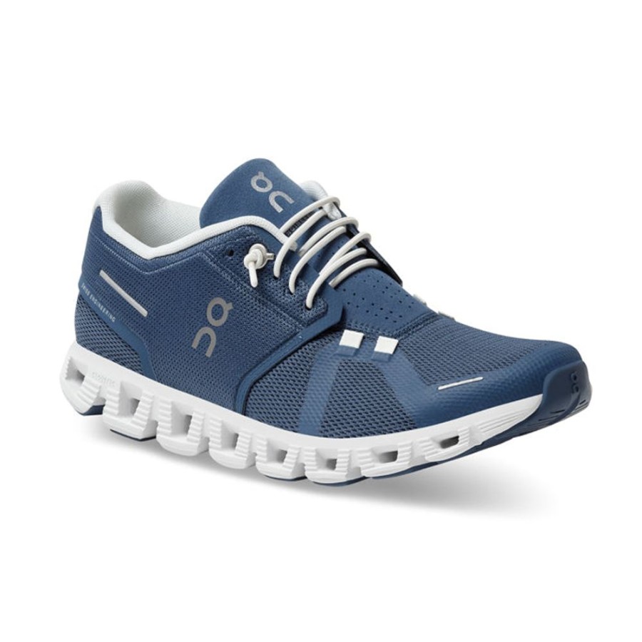 Womens Shoes On Running | Womens On Running Cloud 5 Denim White