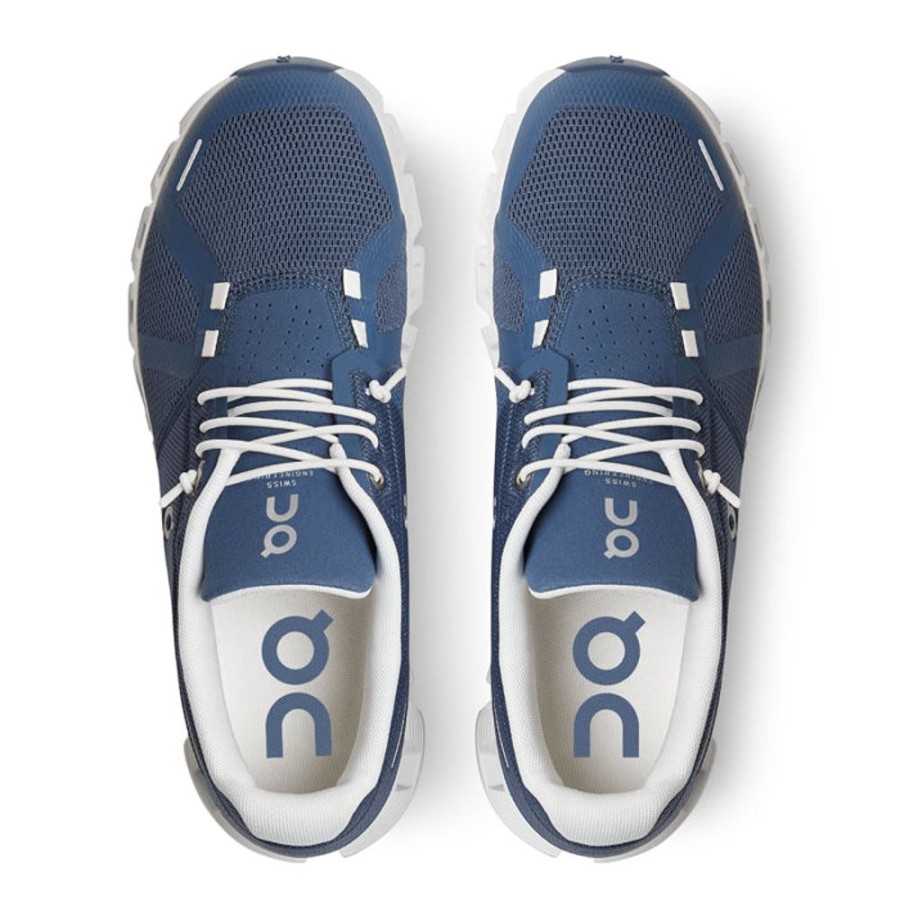 Womens Shoes On Running | Womens On Running Cloud 5 Denim White