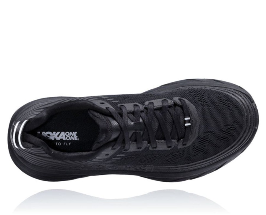 Mens Shoes Hoka | Mens Hoka Bondi 8 Wide In Black/Black