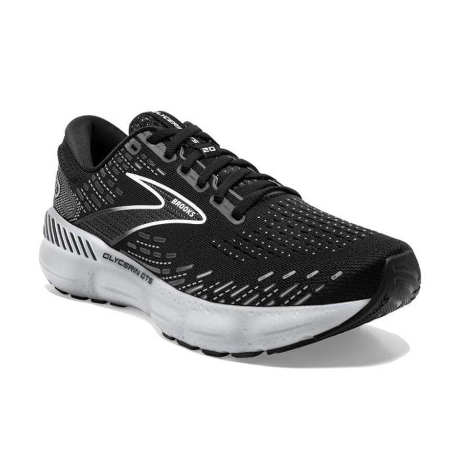 Womens Shoes Brooks Running | Womens Brooks Running Glycerin Gts 20 In Black/White/Alloy