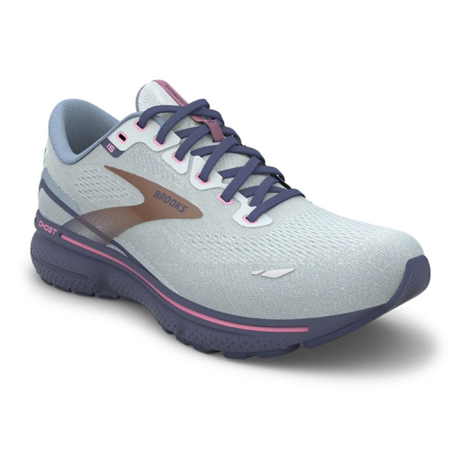 Womens Shoes Brooks Running | Womens Brooks Running Ghost 15 In Spa Blue/Neo Pink/Copper