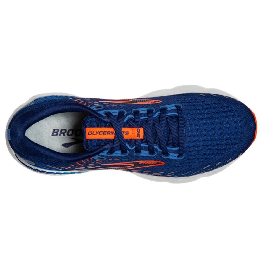 Mens Shoes Brooks Running | Men'S Brooks Running Glycerin Gts 20 In Blue Depths/Palace Blue/Orange