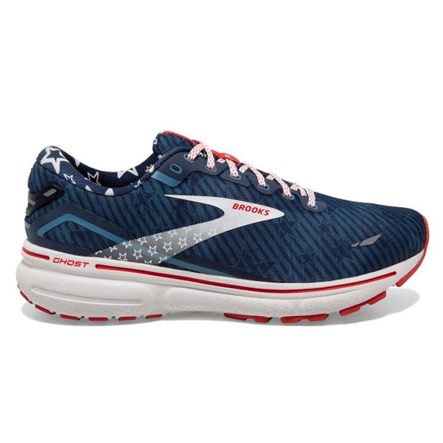 Mens Shoes Brooks Running | Mens Brooks Running Ghost 15 Run Usa In White/Peacoat/Poppy