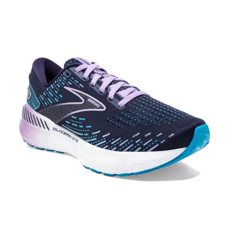 Womens Shoes Brooks Running | Women'S Brooks Running Glycerin Gts 20 In Peacoat/Ocean/Pastel Lilac