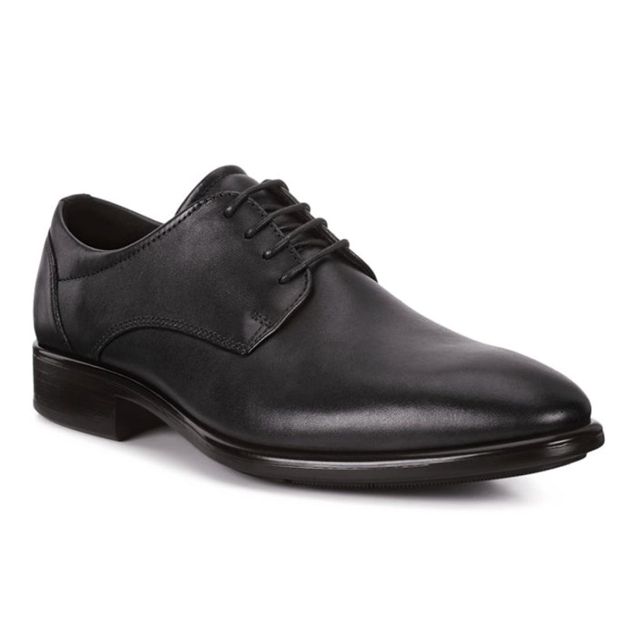 Mens Shoes Ecco | Mens Ecco City Tray Plain Toe Black