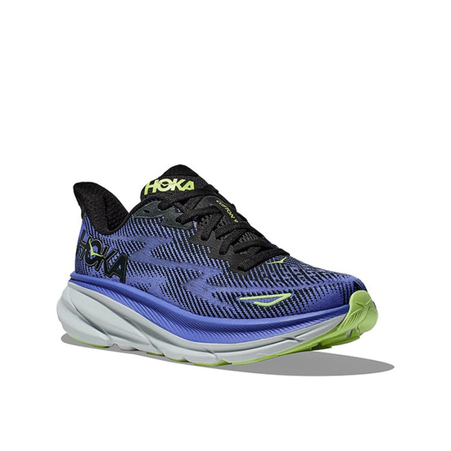 Womens Shoes Hoka | Womens Hoka Clifton 9 In Black/Stellar Blue