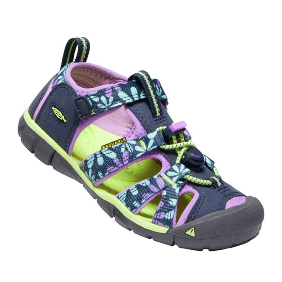 Girls Shoes Keen | Little Girl Keen Seacamp Black Iris/African Violet