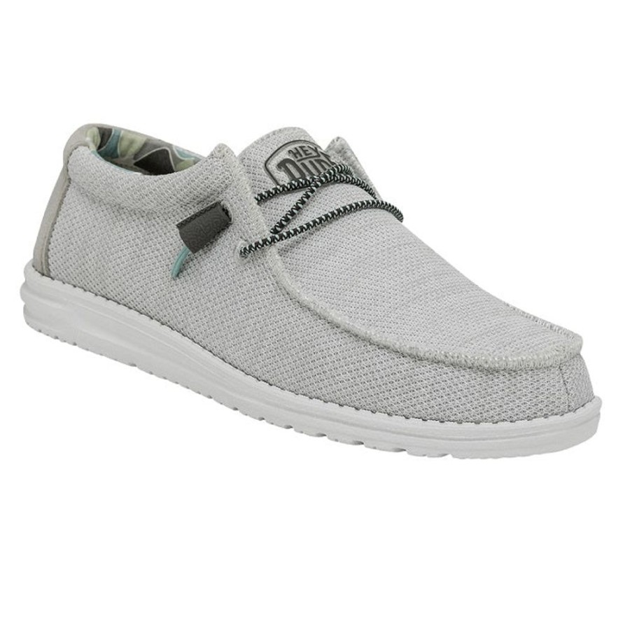 Mens Shoes Hey Dude | Mens Hey Dude Wally Sox Triple Needle In Star White