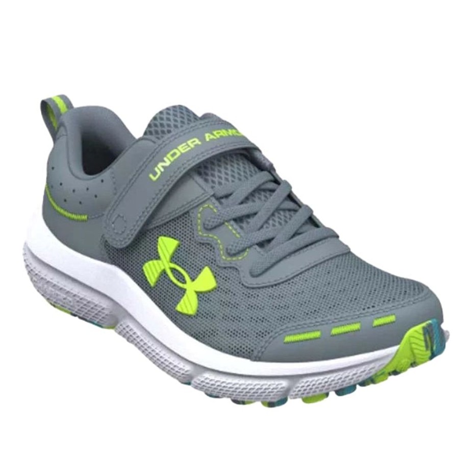 Boys Shoes Under Armour | Big Boy Under Armour Assert 10 Wide In Gravel/Glacier Blue/Lime Surge