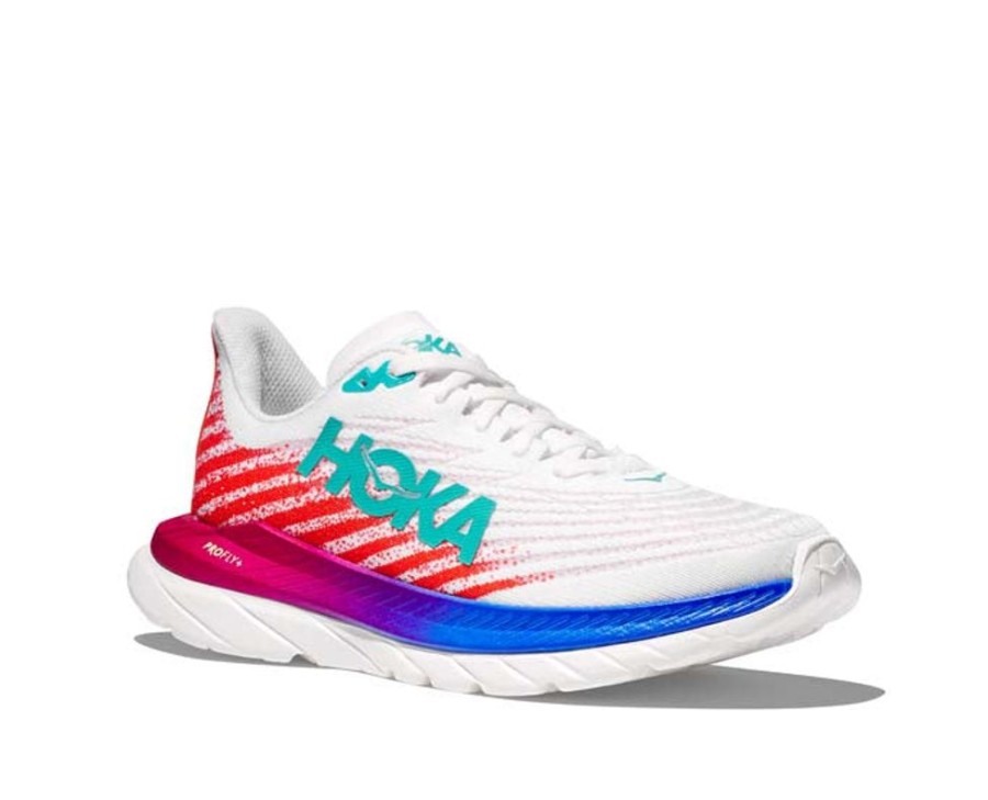 Womens Shoes Hoka | Womens Hoka Mach 5 In White/Flame