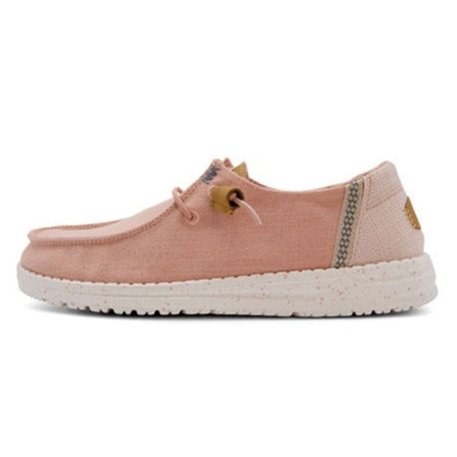 Womens Shoes Hey Dude | Womens Hey Dude Wendy Washed Canvas In Rose Cloud